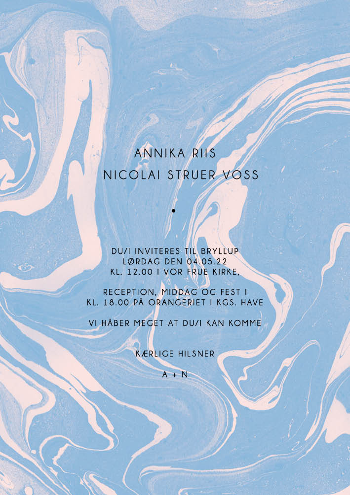 Funky - Annika & Nicolai Bryllupsinvitation